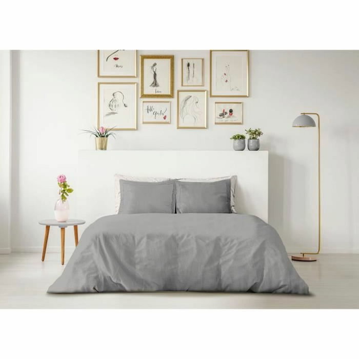 Lovely Home Juego Nórdico 240x260 cm Gris Claro 100% Algodón Lovely Home Juego Nórdico 240x260 cm Gris Claro 100% Algodón