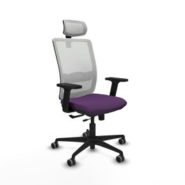 PIQUERAS Y CRESPO Silla de oficina Haches con mecanismo Sincro/Traslack Morado y Blanco