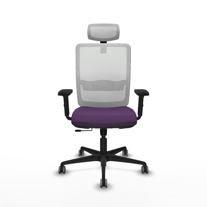 PIQUERAS Y CRESPO Silla de oficina Haches con mecanismo Sincro/Traslack Morado y Blanco