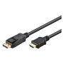 Goobay 64836 Cable Adaptador DisplayPort a HDMI 1.4, 2m, 4K 3840x2160 @30Hz, Contactos Dorados, Macho a Macho, Plug & Play