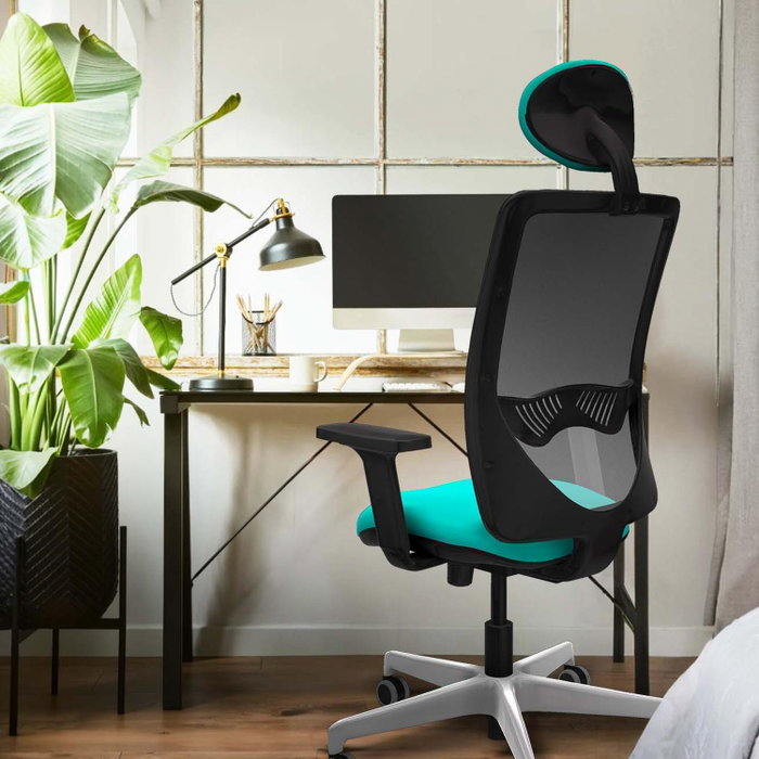 PIQUERAS Y CRESPO Silla de oficina Zulema con mecanismo Sincro/Traslack, Turquesa y Negro PIQUERAS Y CRESPO Silla de oficina Zulema con mecanismo Sincro/Traslack, Turquesa y Negro