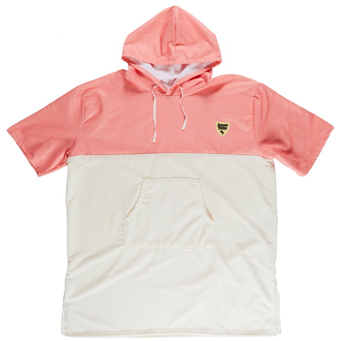 Jet Lag Poncho De Baño Rosa/Amarillo Con Capucha Unisex Talla Única Ideal Para Playa O Piscina