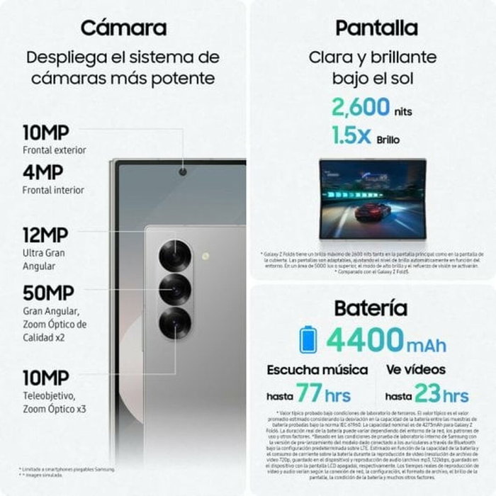 SAMSUNG Galaxy Z Fold6 5G Dual SIM 12GB RAM 1TB Plata SAMSUNG Galaxy Z Fold6 5G Dual SIM 12GB RAM 1TB Plata