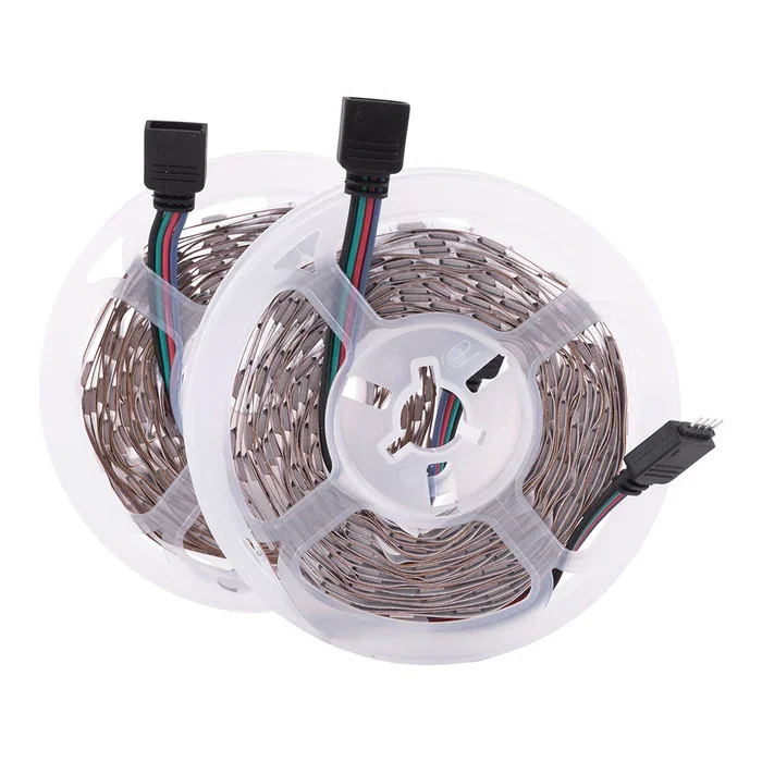 Kit Tira LED 72W 3,000Lm 300 LEDs 10M RGB Control Bluetooth IP20 40,000H con Transformador y Controlador