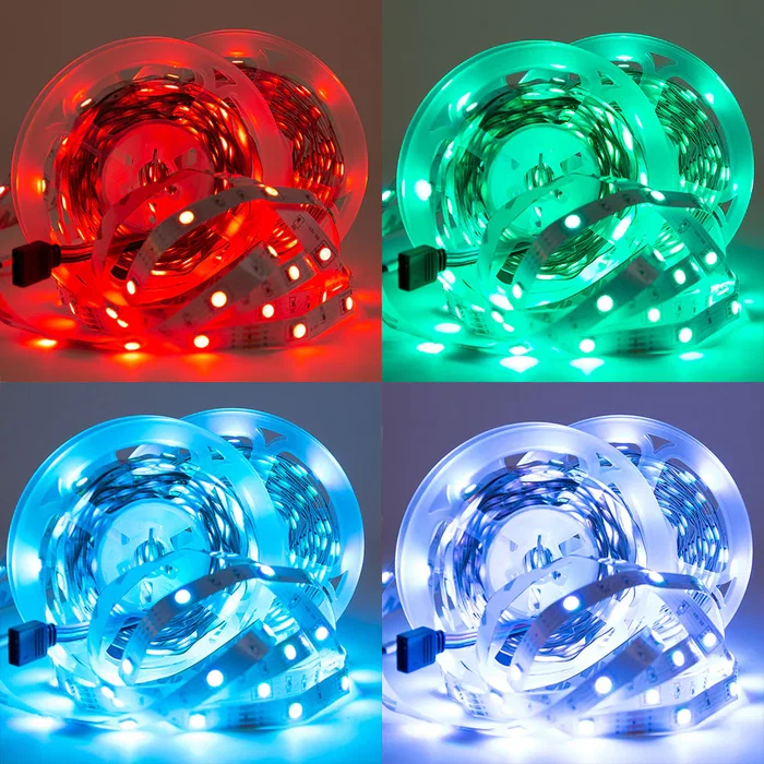 Kit Tira LED 72W 3,000Lm 300 LEDs 10M RGB Control Bluetooth IP20 40,000H con Transformador y Controlador