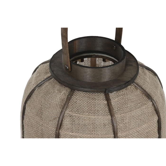 DKD Home Decor Portavelas de Yute y Bambú Natural 29,5x29,5x62 cm