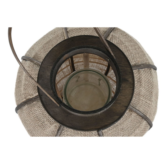 DKD Home Decor Portavelas de Yute y Bambú Natural 29,5x29,5x62 cm