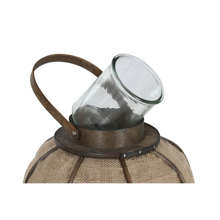 DKD Home Decor Portavelas de Yute y Bambú Natural 29,5x29,5x62 cm