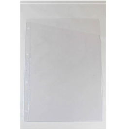 Iberplas 140100 Caja 100 Fundas Porta Planos Formato A4 Corte Diagonal 4 Taladros PVC Transparente 100 Micras