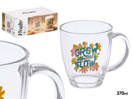 Vivalto Taza Vidrio Flow 370ml Transparente-Verde