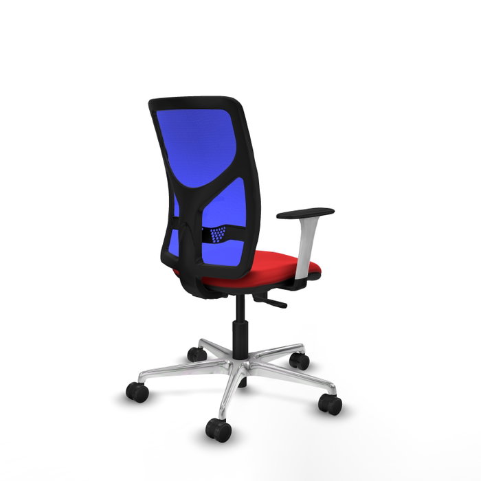 PIQUERAS Y CRESPO Silla de oficina Motilla con mecanismo Sincro, Rojo y Azul