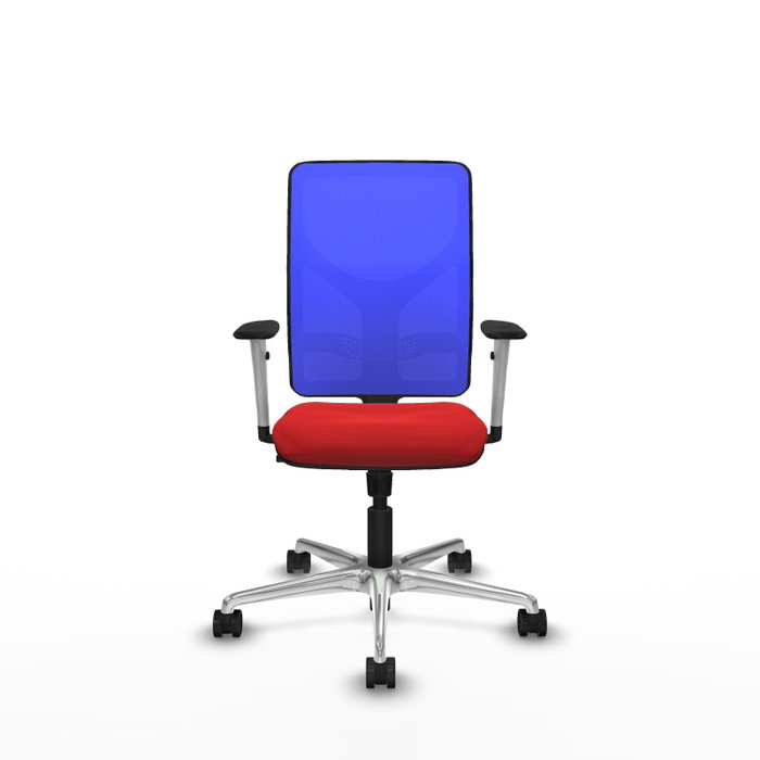 PIQUERAS Y CRESPO Silla de oficina Motilla con mecanismo Sincro, Rojo y Azul