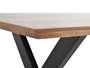 Giner y Colomer Mesa de Comedor Acacia Maciza con Patas de Metal Natural 200x100 cm