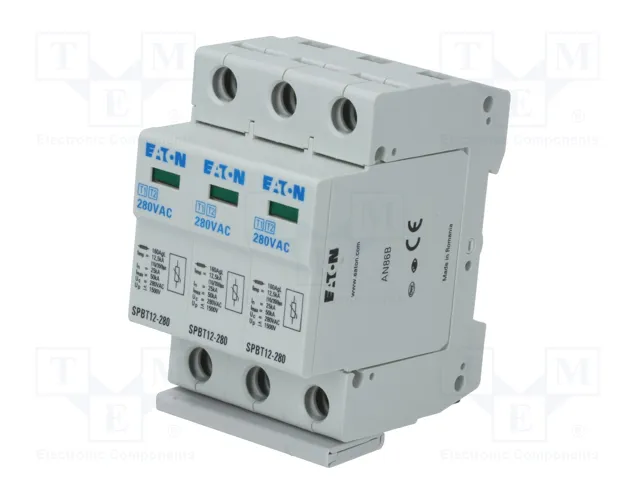 EATON ELECTRIC Limitador de sobretensiones Tipo 1+2 de 3 polos, 280VAC EATON ELECTRIC Limitador de sobretensiones Tipo 1+2 de 3 polos, 280VAC