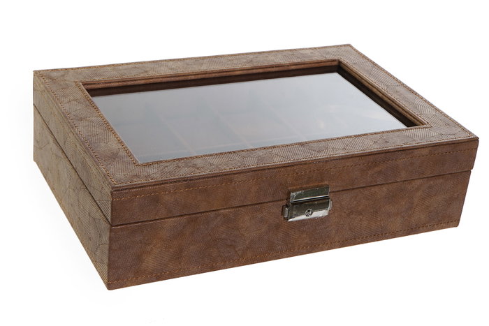 DKD Home Decor Joyero en PU y MDF Marrón
