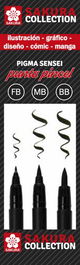 Rotulador Fibra Sakura Pigma Brushpen Especial Manga E Ilustracion (Fb,Mb,Bb) Estuche De 3
