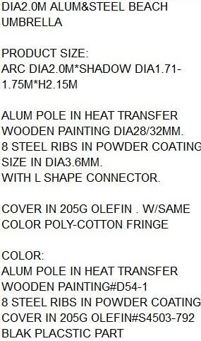 DKD Home Decor Parasol Terraza y Jardín Crudo Marrón 200x200x170 cm Aluminio Olefina