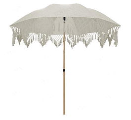 DKD Home Decor Parasol Terraza y Jardín Crudo Marrón 200x200x170 cm Aluminio Olefina