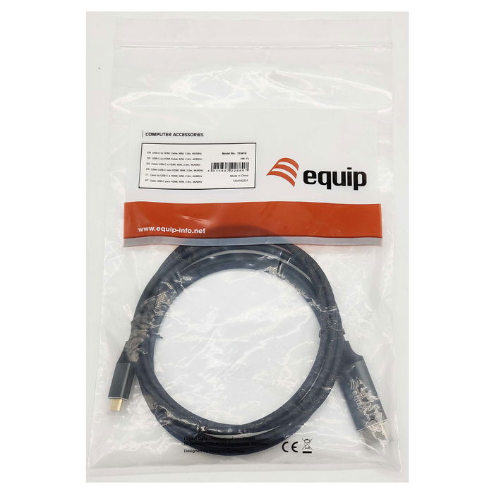 EQUIP Cable USB-C a HDMI 4K 60Hz 2m Macho/Macho Negro Gris