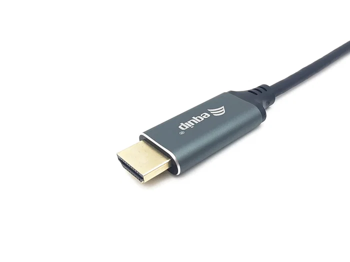Equip Adaptador USB-C a HDMI 4K 60Hz, 2 Metros, Cable de Vídeo, Plug and Play, Conectores Chapados en Oro, Negro - Modelo 133416