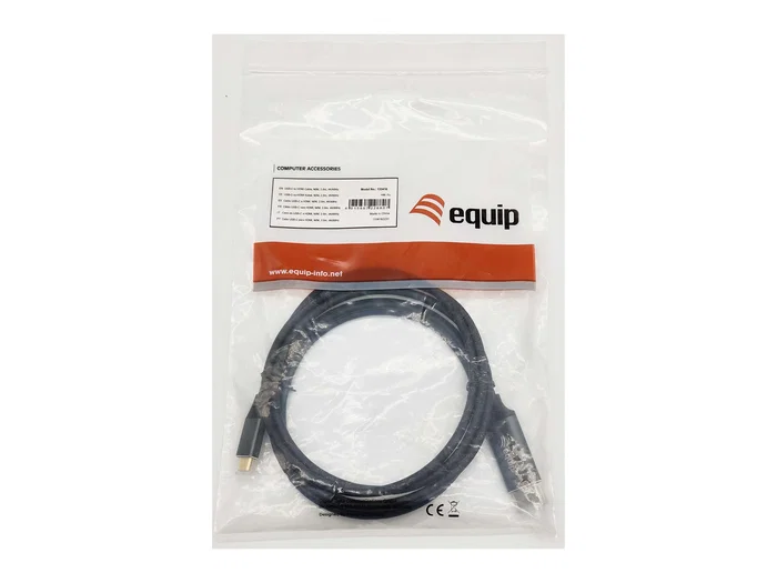 Equip Adaptador USB-C a HDMI 4K 60Hz, 2 Metros, Cable de Vídeo, Plug and Play, Conectores Chapados en Oro, Negro - Modelo 133416