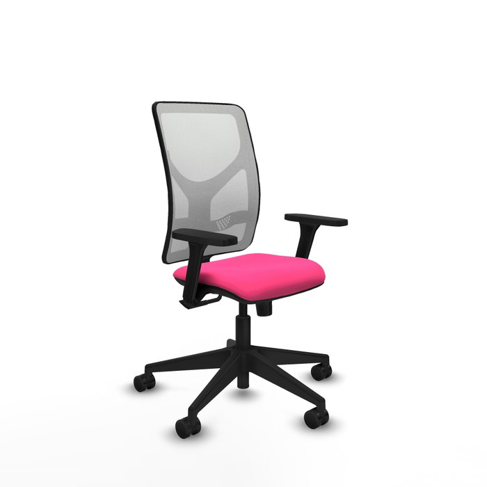 PIQUERAS Y CRESPO Silla de oficina Motilla Rosa y Blanca con Mecanismo Sincro PIQUERAS Y CRESPO Silla de oficina Motilla Rosa y Blanca con Mecanismo Sincro