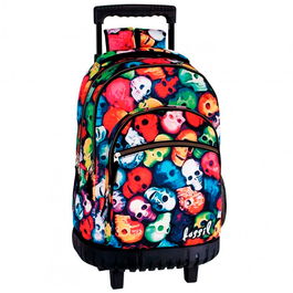 PERONA Trolley Calaveras 46cm 3 compartimentos con cremallera, 1 bolsillo con cremallera