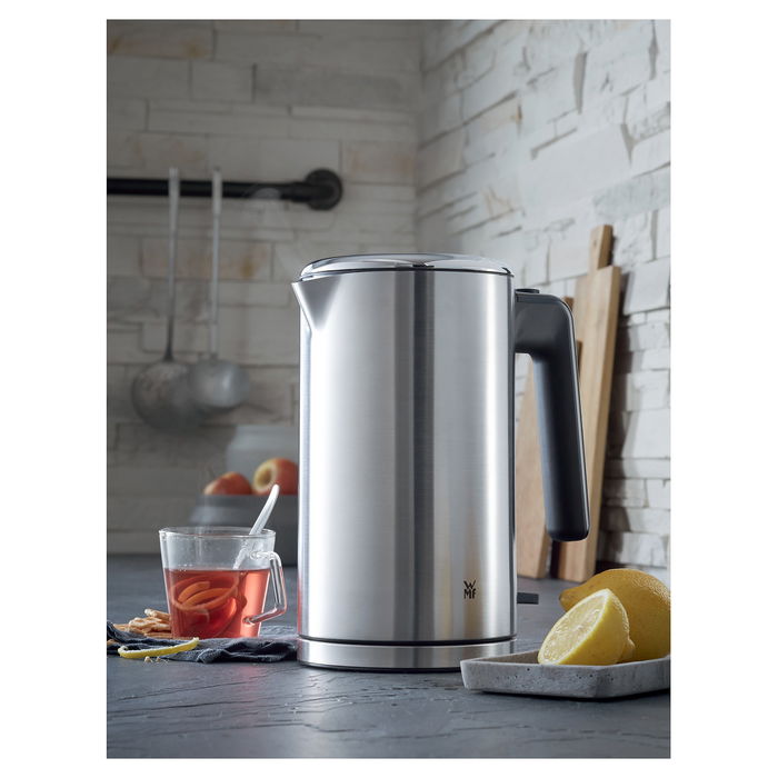 WMF 0413130011 Hervidor de Agua, 1.6L, 2400W, Acero Inoxidable, Indicador de Nivel de Agua, Protección Contra Sobrecalentamiento, Sin Cables