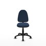 Silla de oficina Aýna con mecanismo Contacto permanente básico tapizada con Similpiel color Azul marino. Equipada con Base poliamida negra, Sin brazos y Ruedas de parqué