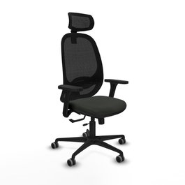 PIQUERAS Y CRESPO Silla de oficina Cilanco con mecanismo Sincro/Traslack, Tela Negra