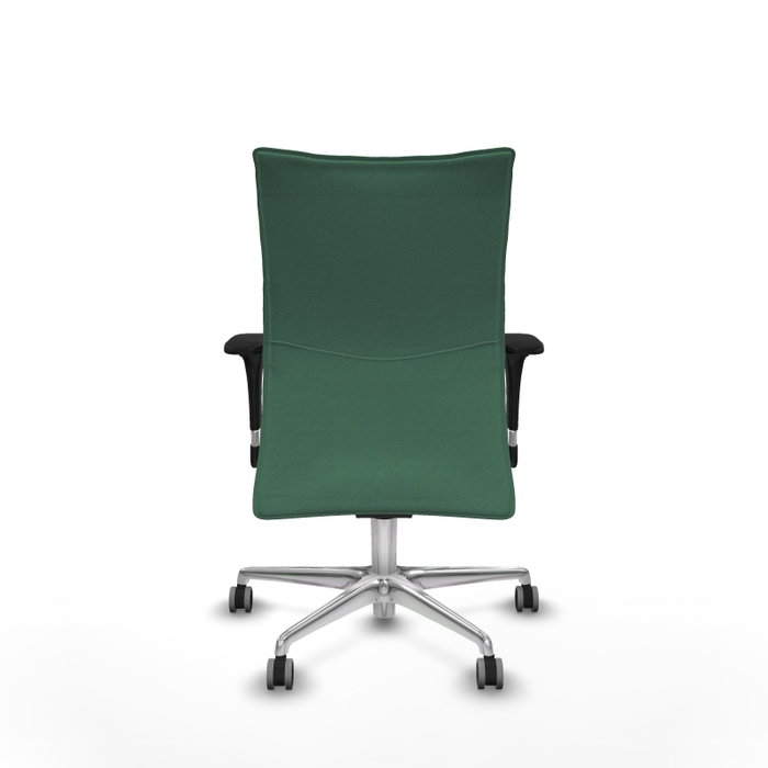 PIQUERAS Y CRESPO Silla Albacete Confidente Verde Esmeralda con Mecanismo Sincro y Base de Aluminio