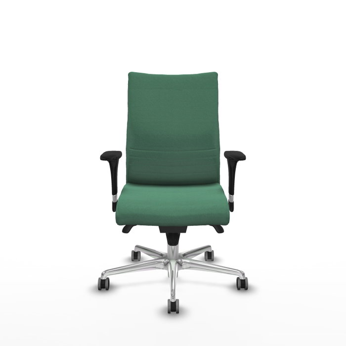 PIQUERAS Y CRESPO Silla Albacete Confidente Verde Esmeralda con Mecanismo Sincro y Base de Aluminio