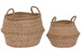 DKD Home Decor Set de 2 Cestas de Seagrass y Yute Natural 45x45x34 cm