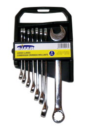 SIFER Juego de 8 llaves combinadas cromadas 8-19 mm