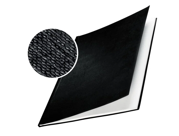 Leitz Tapa de Encuadernacion Channel Rigida 73960095 Negro Lomo 24,5 mm Capacidad 245 Hojas Din A4 Carton Gofrado Lino 1,70 mm