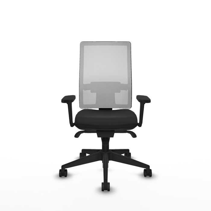 PIQUERAS Y CRESPO Silla de oficina Horna con Mecanismo Sincro, Malla Blanca y Similpiel Negro