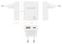 Aisens Cargador de Pared GaN Ultra Delgado 30W USB-C y USB-A Blanco