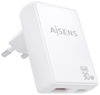 Aisens Cargador de Pared GaN Ultra Delgado 30W USB-C y USB-A Blanco