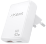 Aisens Cargador de Pared GaN Ultra Delgado 30W USB-C y USB-A Blanco