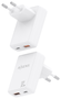Aisens Cargador de Pared GaN Ultra Delgado 30W USB-C y USB-A Blanco