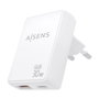 Aisens Cargador de Pared GaN Ultra Delgado 30W USB-C y USB-A Blanco