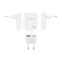 AISENS Cargador de Pared GaN 30W USB-C y USB-A Blanco ASCH-30W2P074-W