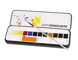 Daler Rowney Acuarela Graduate Caja Metal 12 Colores Surtidos para Estudiantes