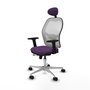 PIQUERAS Y CRESPO Silla de oficina Jorquera Morada con Malla Blanca