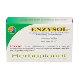 HERBOPLANET Enzysol 60 Comprimidos - Ayuda Digestiva para Insuficiencia Digestiva, Dispepsia y Tolerancias Alimentarias