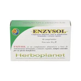 HERBOPLANET Enzysol 60 Comprimidos - Ayuda Digestiva para Insuficiencia Digestiva, Dispepsia y Tolerancias Alimentarias
