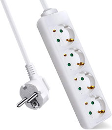 AVANT CONNECT Base múltiple de 4 tomas, 1.5m, color blanco, 3 g, sección 1.5 mm2, potencia máxima 3680W