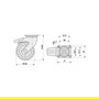 TENTE LEVINA PL Rueda Giratoria Ø150 Plástico Aro de Goma con Freno Tenteprene Antihilo 77X67 Poliamida