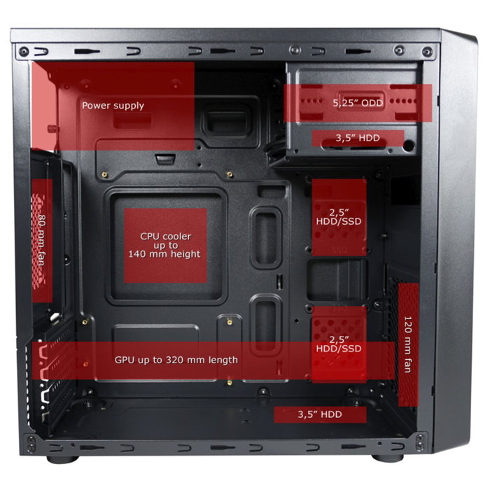 LC-Power LC-2017MB-ON Micro ATX Torre USB-C 3.2 Gen 1 para Mini-ITX
