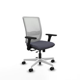 PIQUERAS Y CRESPO Silla de oficina Haches con mecanismo Sincro/Traslack, Gris oscuro y Blanco